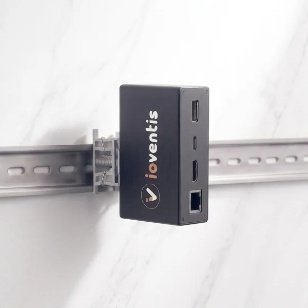 ioventis Gateway auf Hutschiene montiert